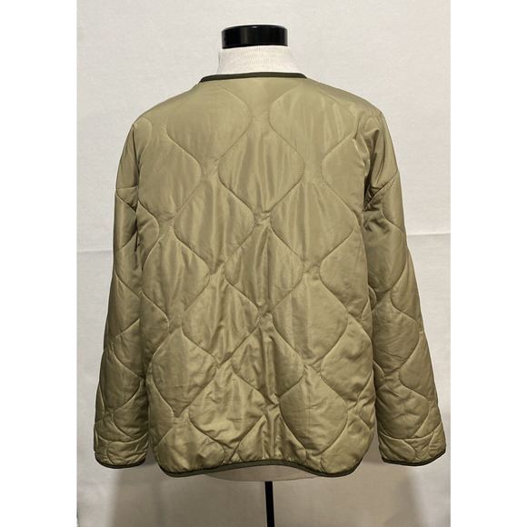 And Now This Women's Large Green Onion Quilted Button Up Lightweight Jacket - Picture 3 of 8